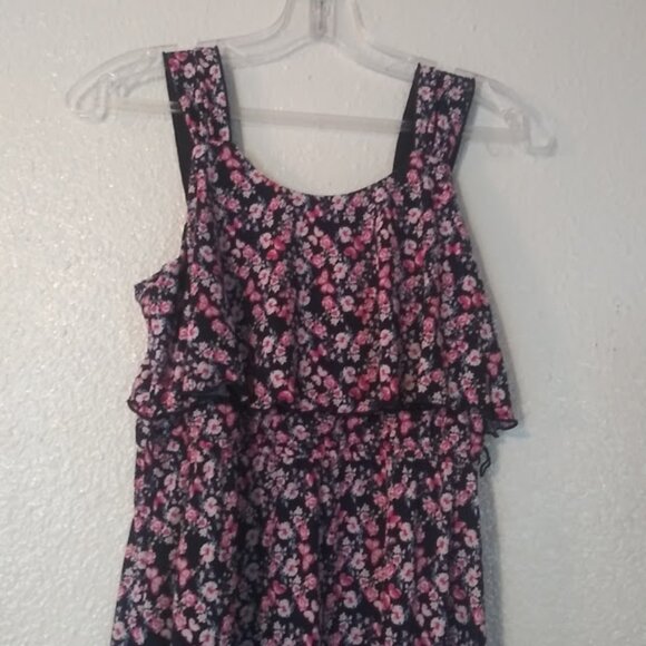 Three Pink Hearts girls size 14 navy blue multicolored floral dress - Picture 2 of 15